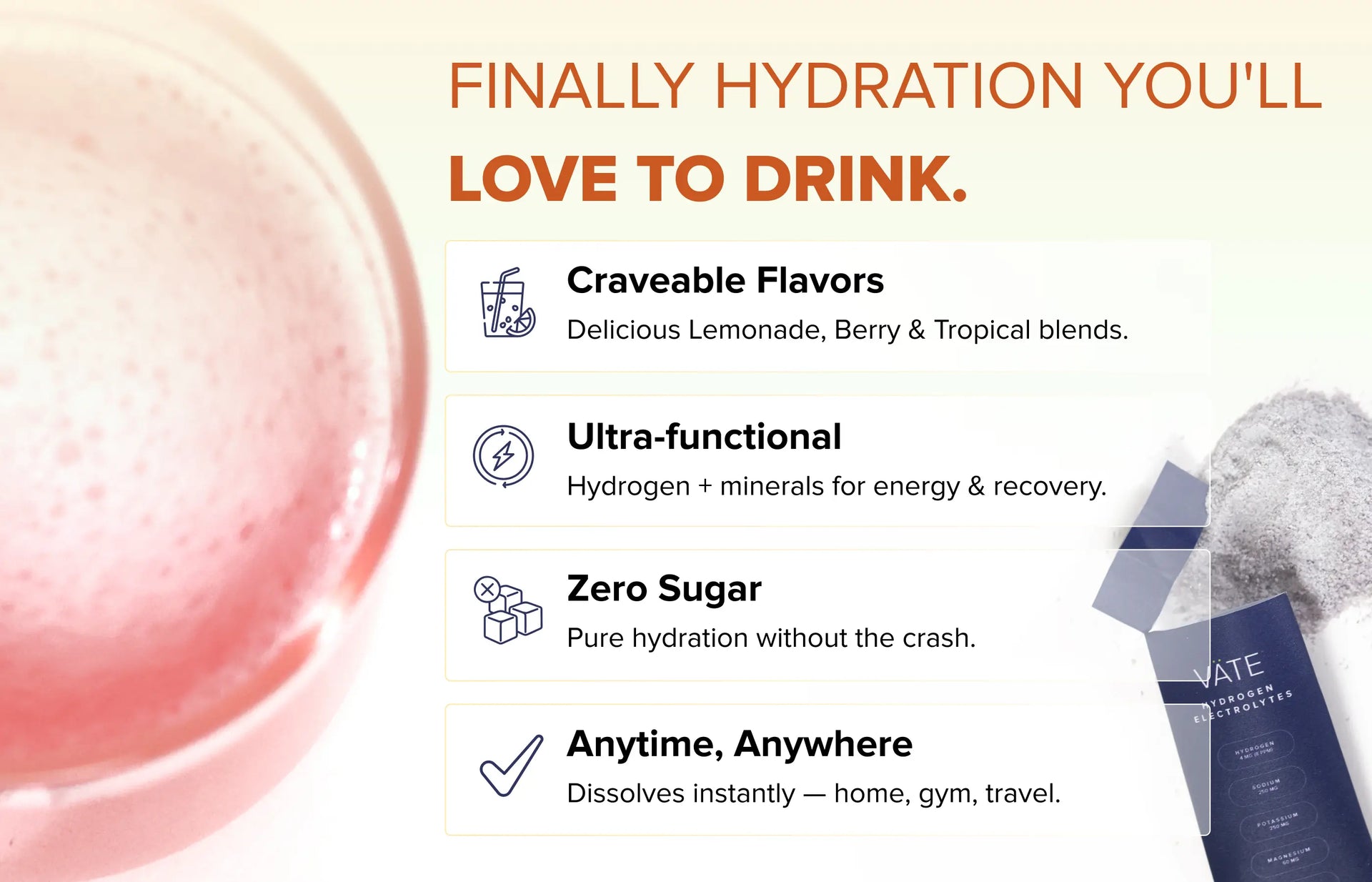 VÄTE Hydrogen Electrolyte Drink Mix