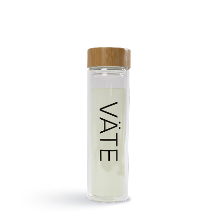 Double walled glass bottle
